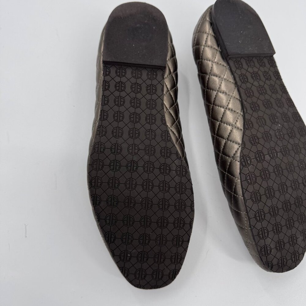 Lilly Pulitzer Quilted Bronze Ballet Flats Bow Accent & Elastic Backing Size 7 - Picture 4 of 8